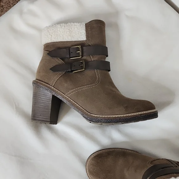 White Mountain Rialto Joker II Brown Suede Chunky Chastity Boots Sherpa Warm - Picture 2 of 16